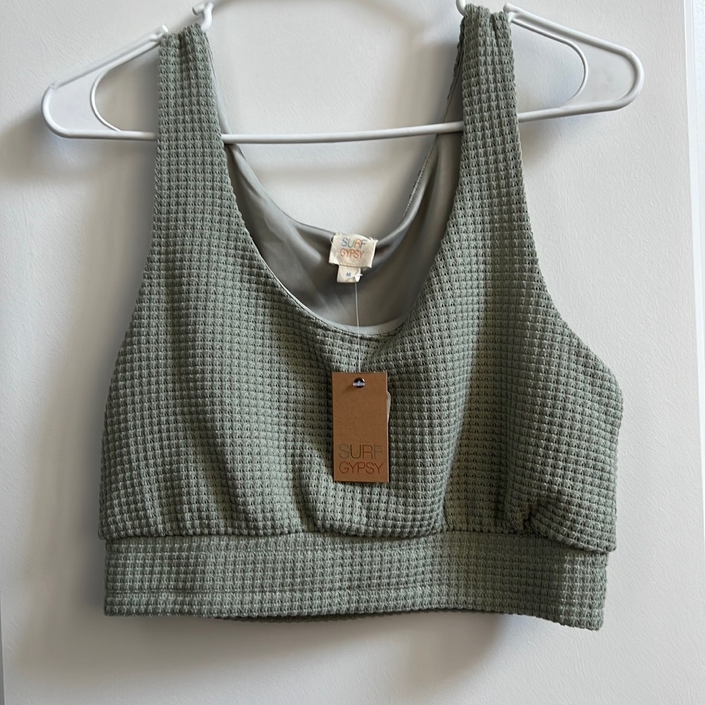 Olive green knit tank